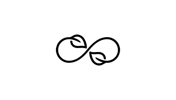 Logo d'infinity en forme de feuille Logo d'infinity en forme de feuille